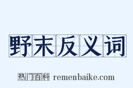野末反义词是什么意思的图片